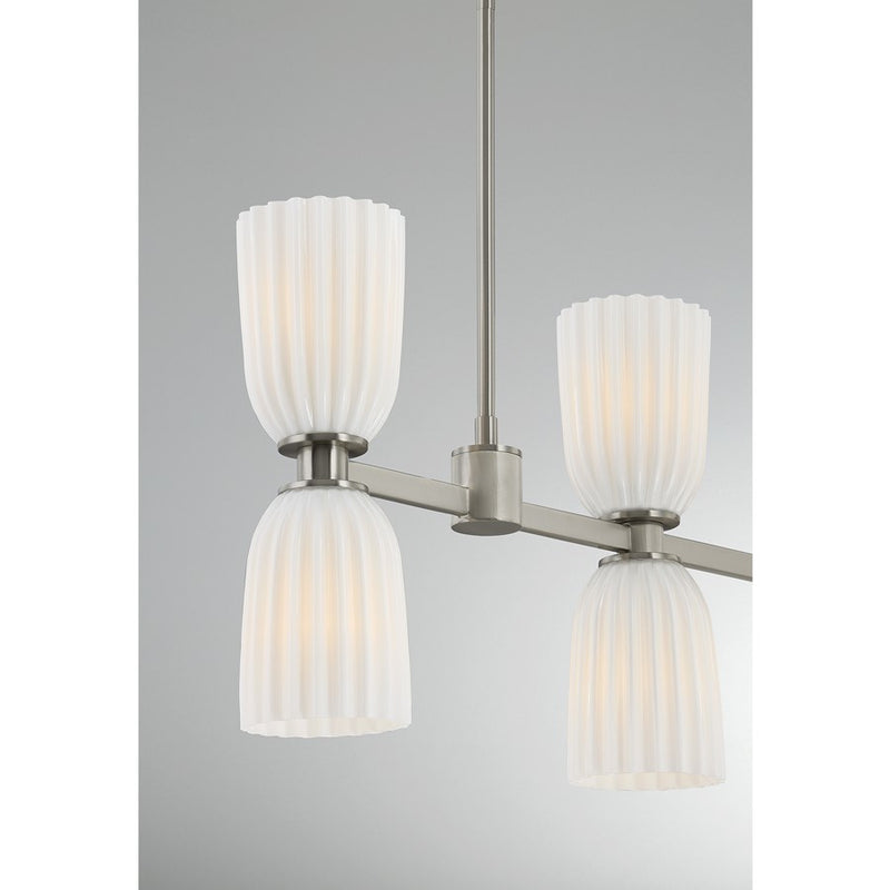 Savoy House Essentials Baldwin 8Lt Lin Chandelier, Satin Nickel