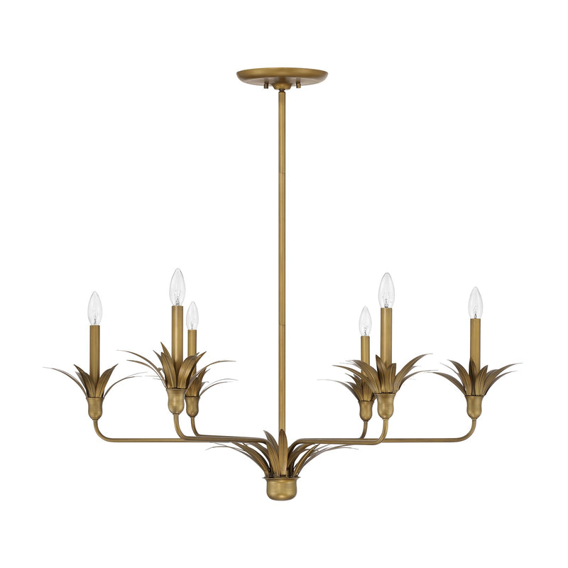 Savoy House Strathmore 42in 6-Light Chandelier | Nature-Inspired Antique Patina Metal | Dining Room & Foyer | 42 x 42 x 14.75 in | Model 1-1260-6-339