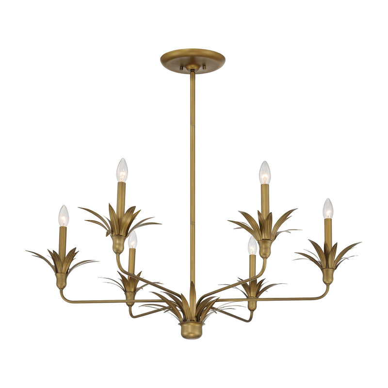 Savoy House Strathmore 42in 6-Light Chandelier | Nature-Inspired Antique Patina Metal | Dining Room & Foyer | 42 x 42 x 14.75 in | Model 1-1260-6-339