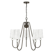 Savoy House Sheldon 32in 5-Light Chandelier | Transitional Mediterranean Bronze and Ice Glass | Dining Room & Foyer | 32 x 32 x 27 in | Model 1-1350-5-15