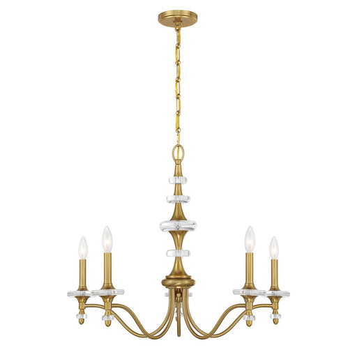 Savoy House Champlain 5 Light Chandelier, Warm Brass - 1-1361-5-322