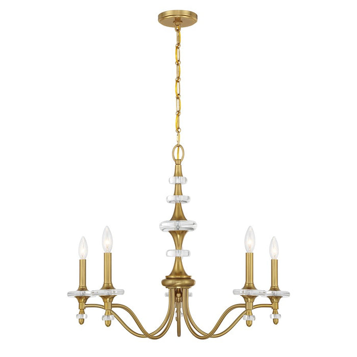 Savoy House Champlain 5 Light Chandelier, Warm Brass - 1-1361-5-322