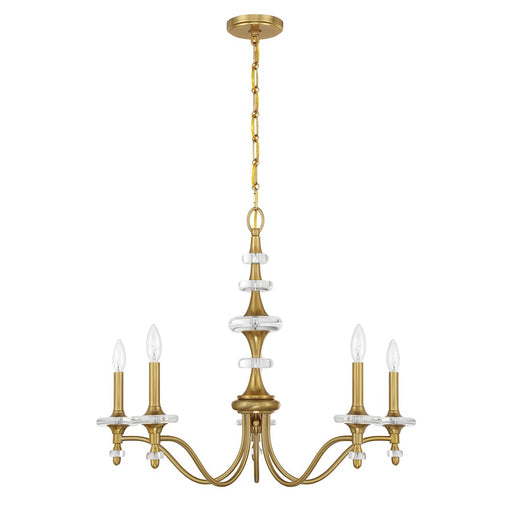 Savoy House Champlain 5 Light Chandelier, Warm Brass