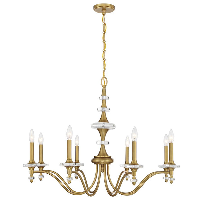 Savoy House Champlain 8 Light Chandelier, Warm Brass - 1-1362-8-322
