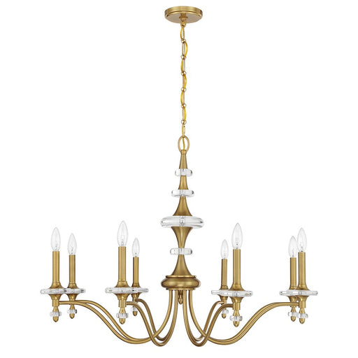 Savoy House Champlain 8 Light Chandelier, Warm Brass