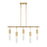 Savoy House Chelsea 5-Light Linear Chandelier, Warm Brass