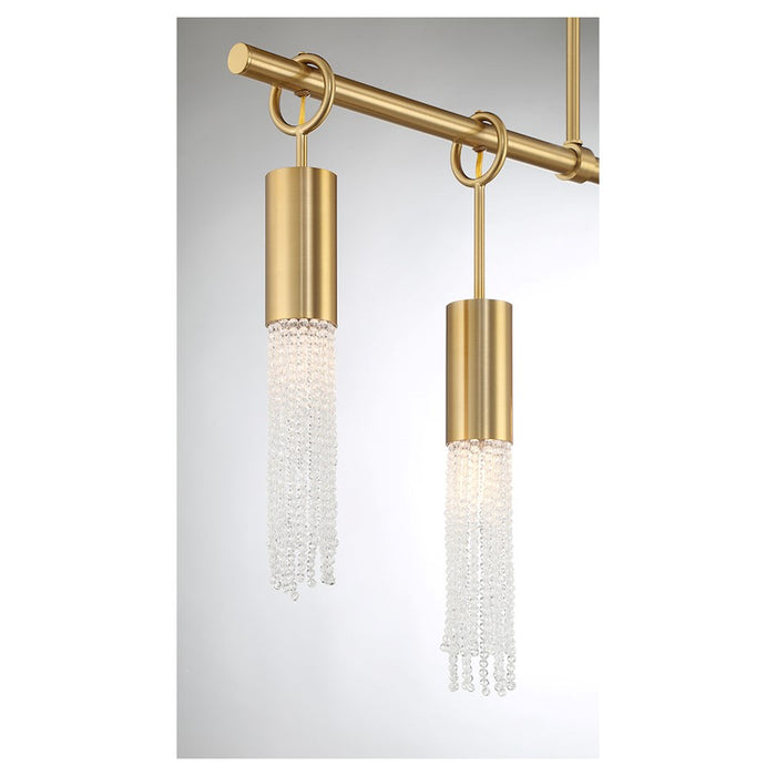 Savoy House Chelsea 5-Light Linear Chandelier, Warm Brass