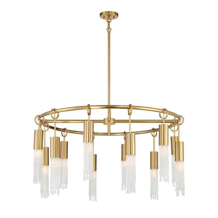 Savoy House Chelsea 12-Light Chandelier, Warm Brass