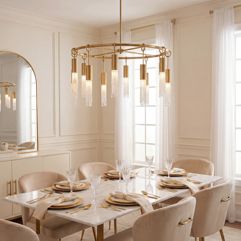Savoy House Chelsea 12-Light Chandelier, Warm Brass