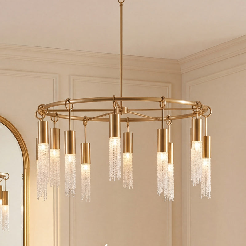 Savoy House Chelsea 12-Light Chandelier, Warm Brass
