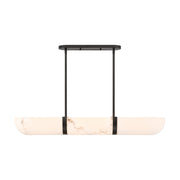 Savoy House Chalfont 42in 4-Light Chandelier | Classic & Traditional Matte Black Metal and Faux Alabaster Shade | Kitchen Island & | Model 1-1450-4-89