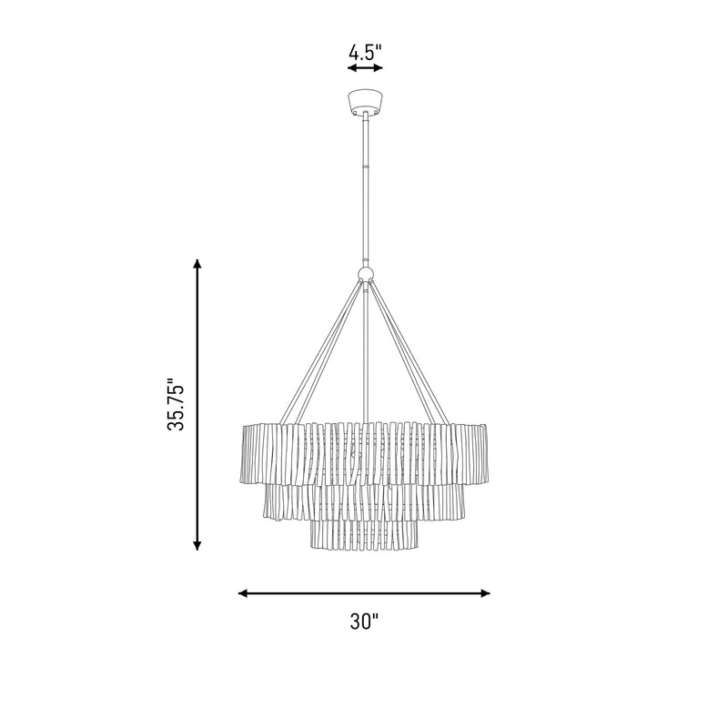 Savoy House Phong 9 Lt Chandelier, Blanco