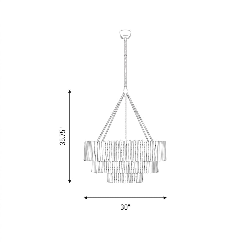 Savoy House Phong 9 Lt Chandelier, Blanco