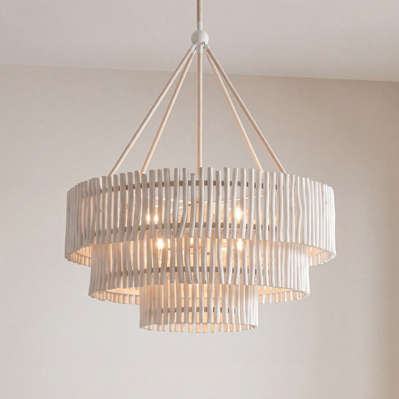 Savoy House Phong 9 Lt Chandelier, Blanco