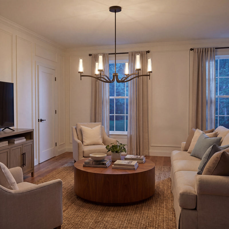 Savoy House Butler 6Lt Chandelier, Mediterranean