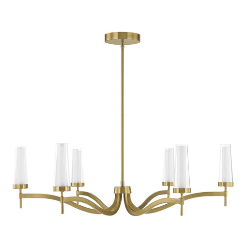 Savoy House Butler 6 Lt Chandelier, Clear/Opal, Warm Brass