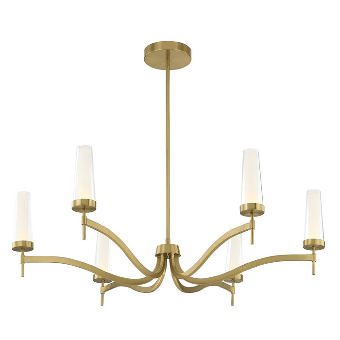 Savoy House Butler 6 Lt Chandelier, Clear/Opal, Warm Brass