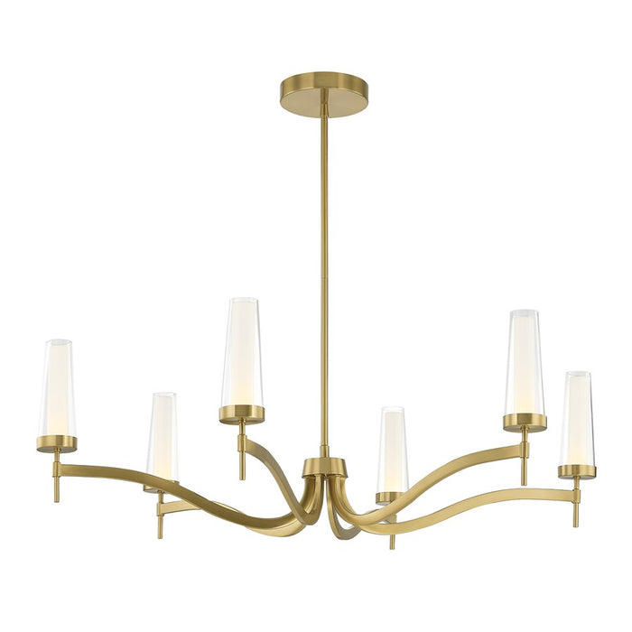 Savoy House Butler 6 Lt Chandelier, Clear/Opal, Warm Brass