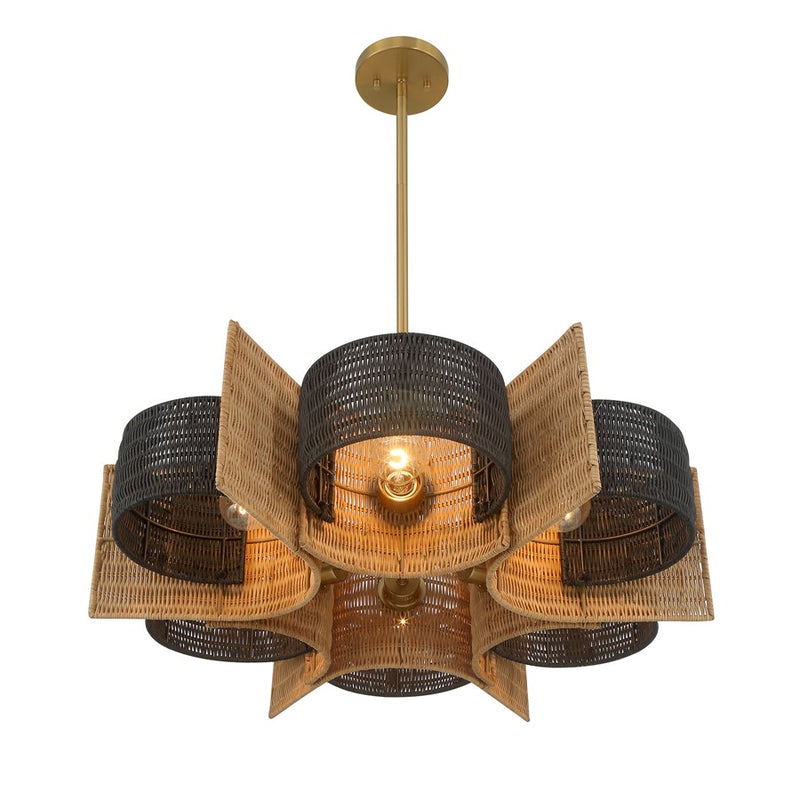 Savoy House Espacio 6 Lt Chandelier, Warm Brass