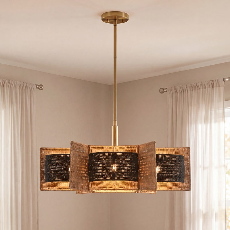 Savoy House Espacio 6 Lt Chandelier, Warm Brass