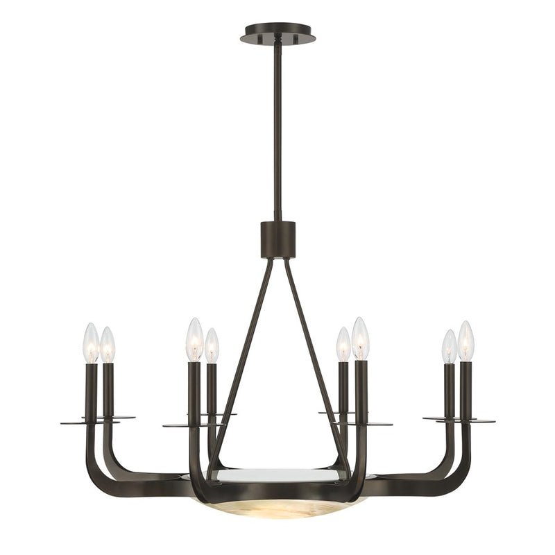 Savoy House Salford 9 Lt Chandelier, Mediterranean Bronze