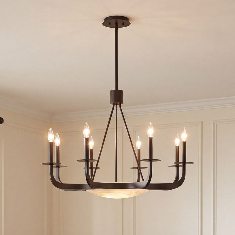 Savoy House Salford 9 Lt Chandelier, Mediterranean Bronze