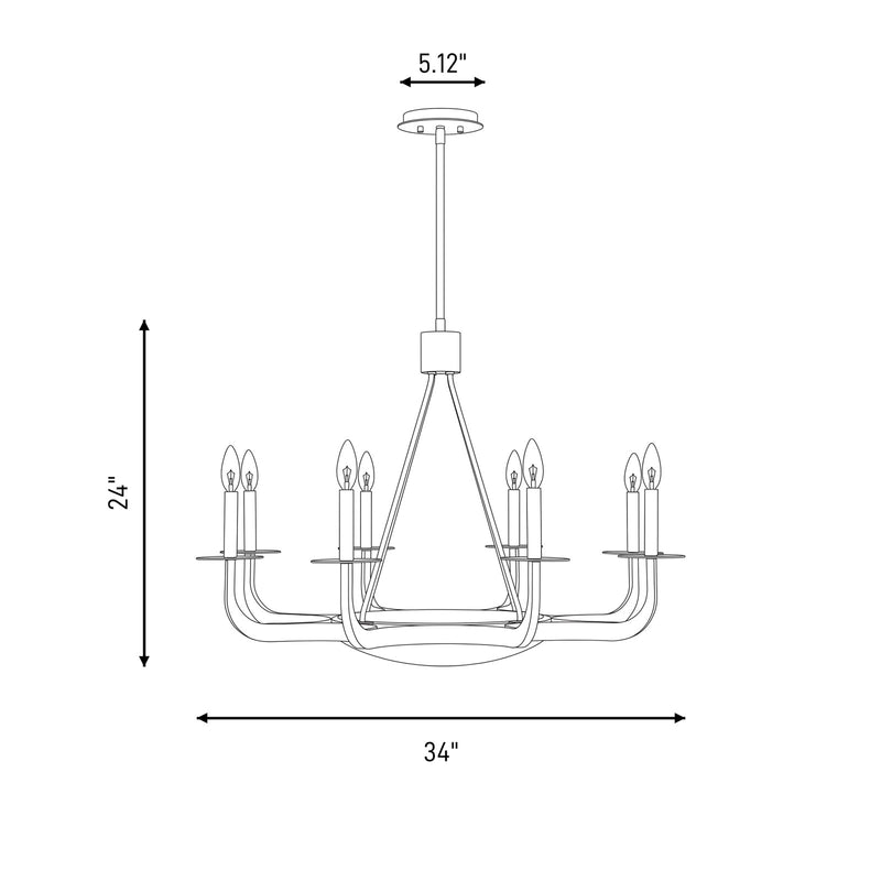 Savoy House Salford 9 Lt Chandelier, Mediterranean Bronze