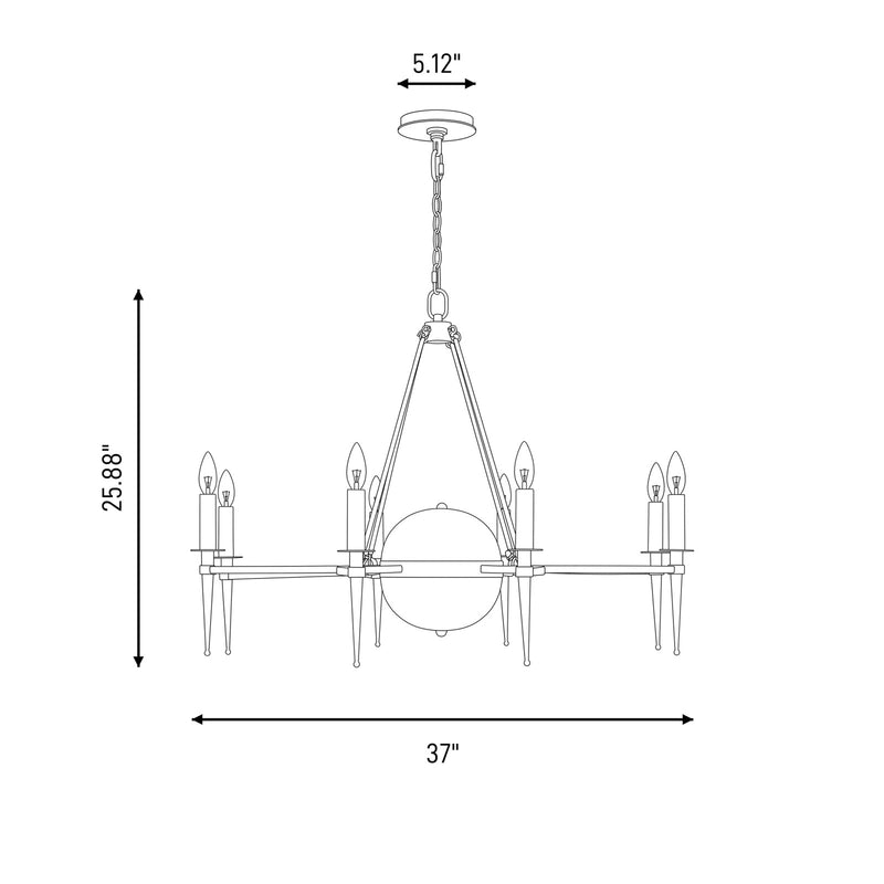 Savoy House Sanger 10 Lt Chandelier, Mediterranean Bronze