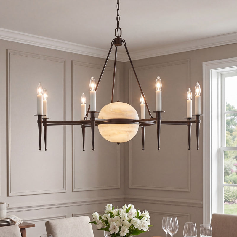 Savoy House Sanger 10 Lt Chandelier, Mediterranean Bronze