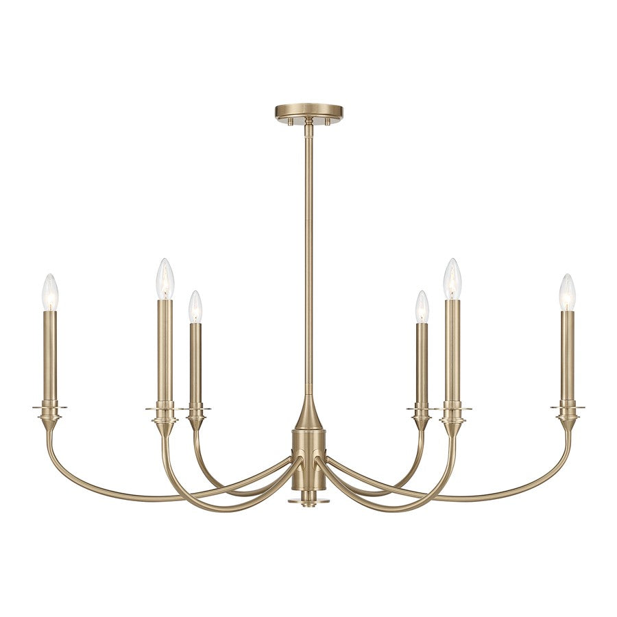 Savoy House Essentials Coventry 6 Lt Chandelier, Noble Brass - 1-1500-6-127
