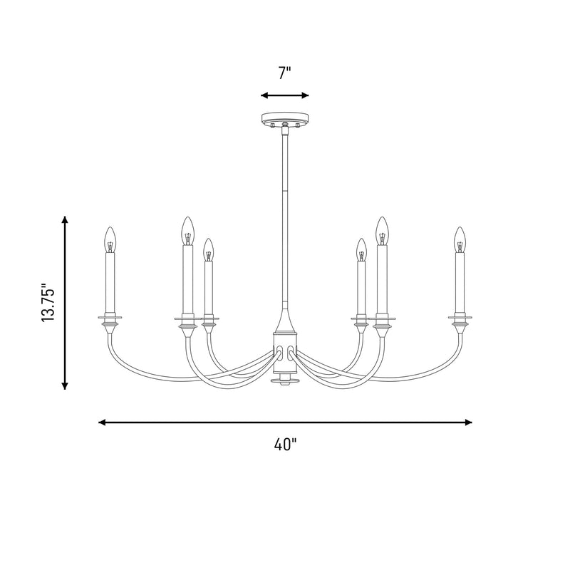 Savoy House Essentials Coventry 6 Lt Chandelier, Noble Brass