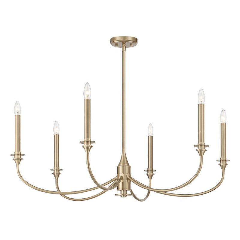 Savoy House Essentials Coventry 6 Lt Chandelier, Noble Brass