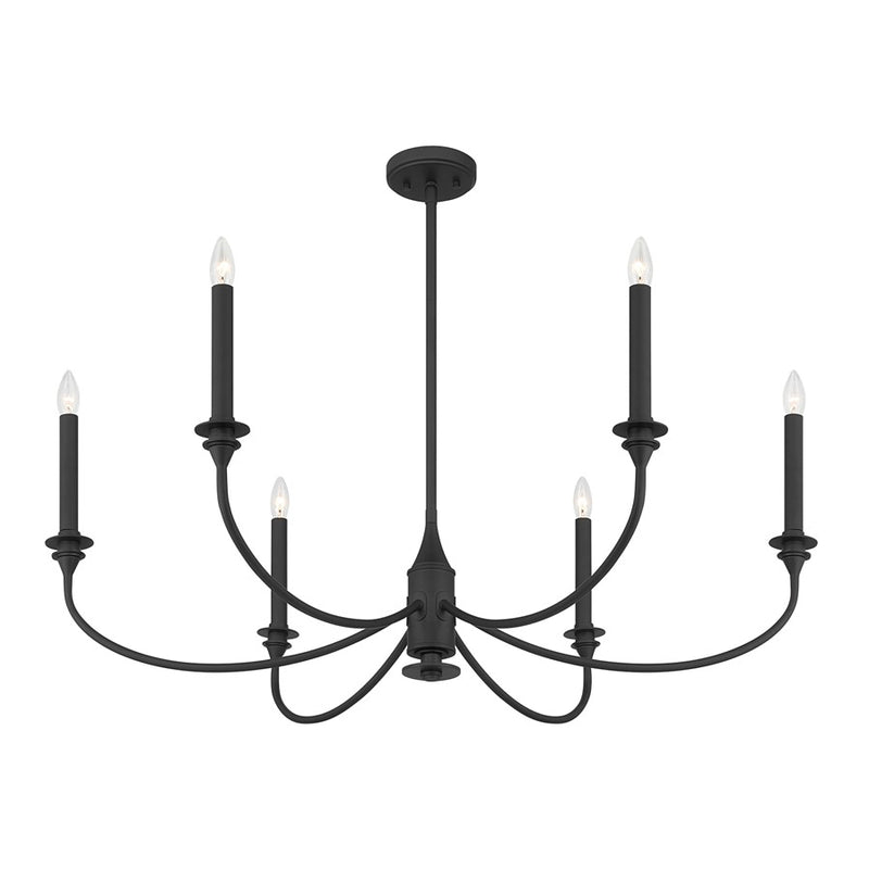 Savoy House Essentials Coventry 6 Lt Chandelier, Matte Black