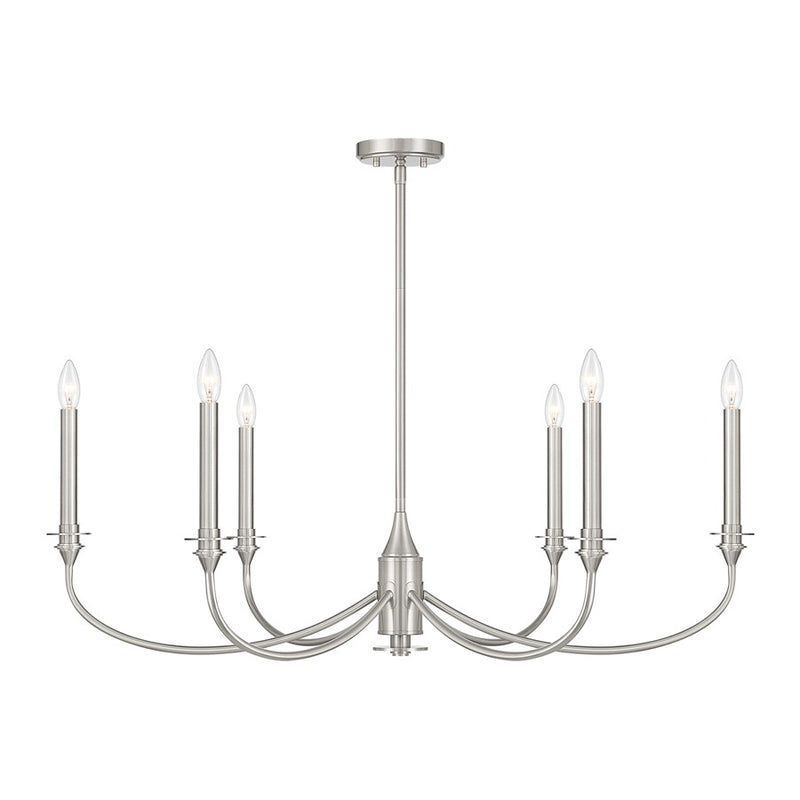 Savoy House Essentials Coventry 6 Lt Chandelier, Satin Nickel