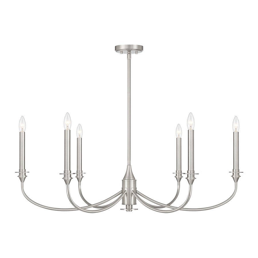 Savoy House Essentials Coventry 6 Lt Chandelier, Satin Nickel - 1-1500-6-SN