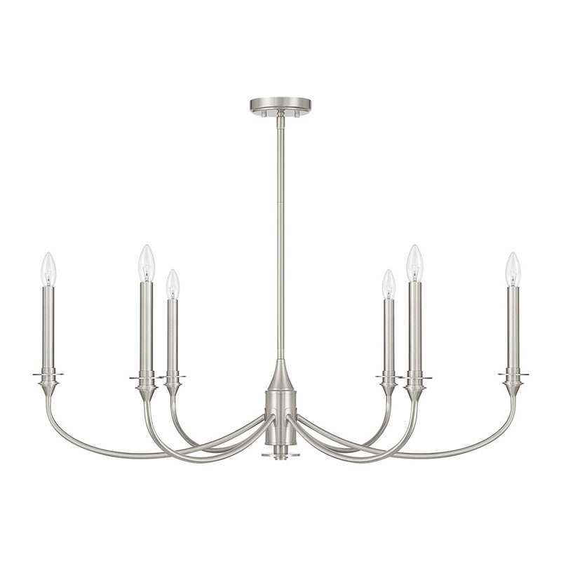 Savoy House Essentials Coventry 6 Lt Chandelier, Satin Nickel