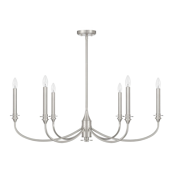 Savoy House Essentials Coventry 6 Lt Chandelier, Satin Nickel