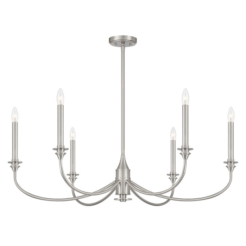 Savoy House Essentials Coventry 6 Lt Chandelier, Satin Nickel