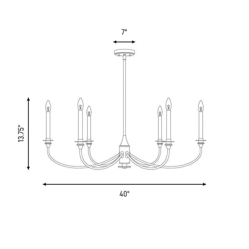 Savoy House Essentials Coventry 6 Lt Chandelier, Satin Nickel