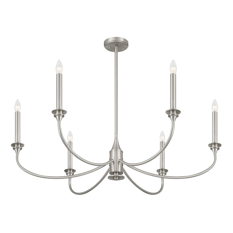 Savoy House Essentials Coventry 6 Lt Chandelier, Satin Nickel