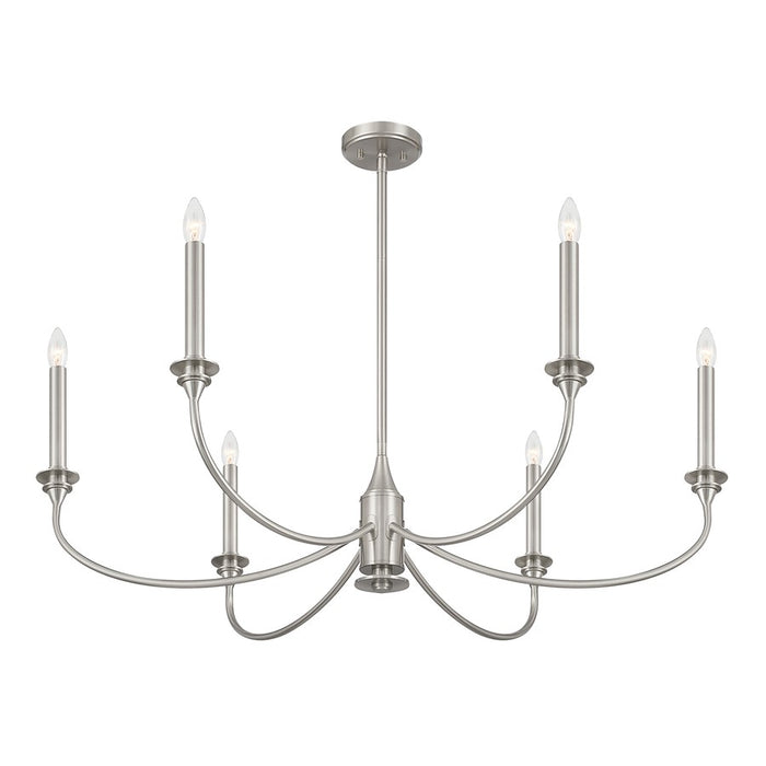 Savoy House Essentials Coventry 6 Lt Chandelier, Satin Nickel