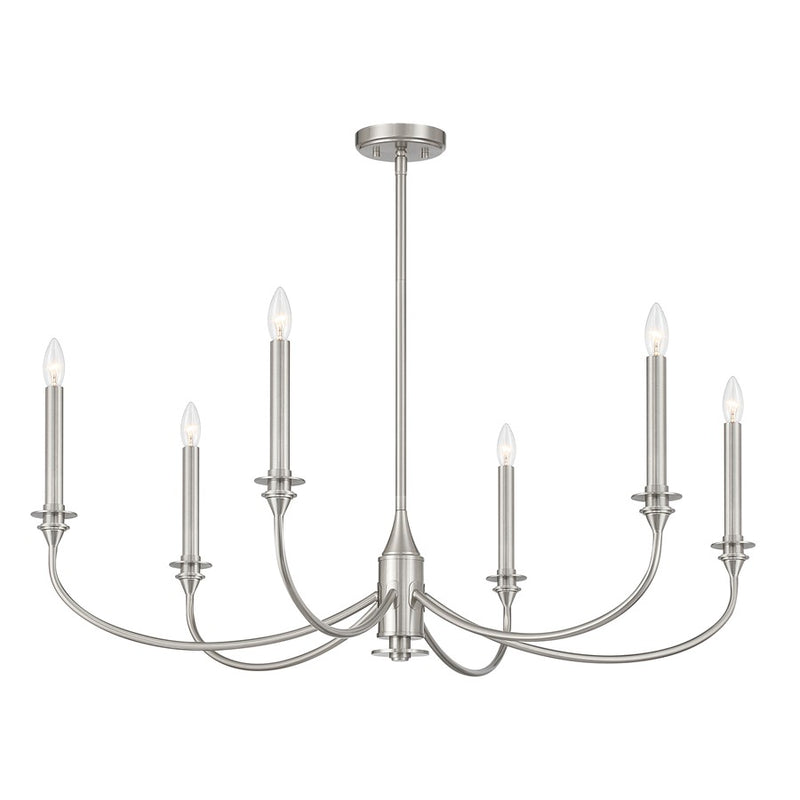 Savoy House Essentials Coventry 6 Lt Chandelier, Satin Nickel