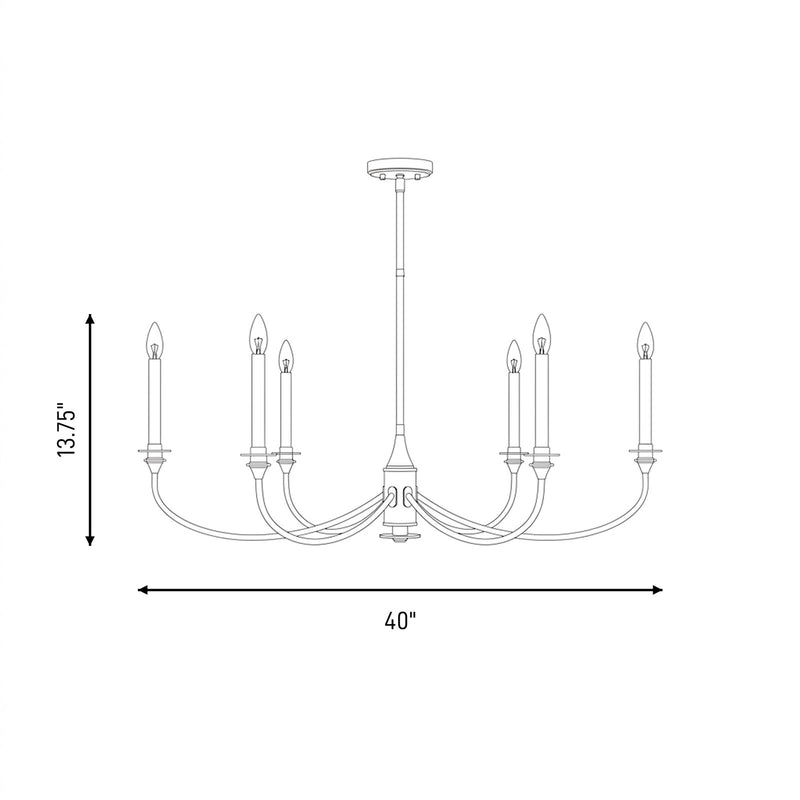 Savoy House Essentials Coventry 6 Lt Chandelier, Satin Nickel