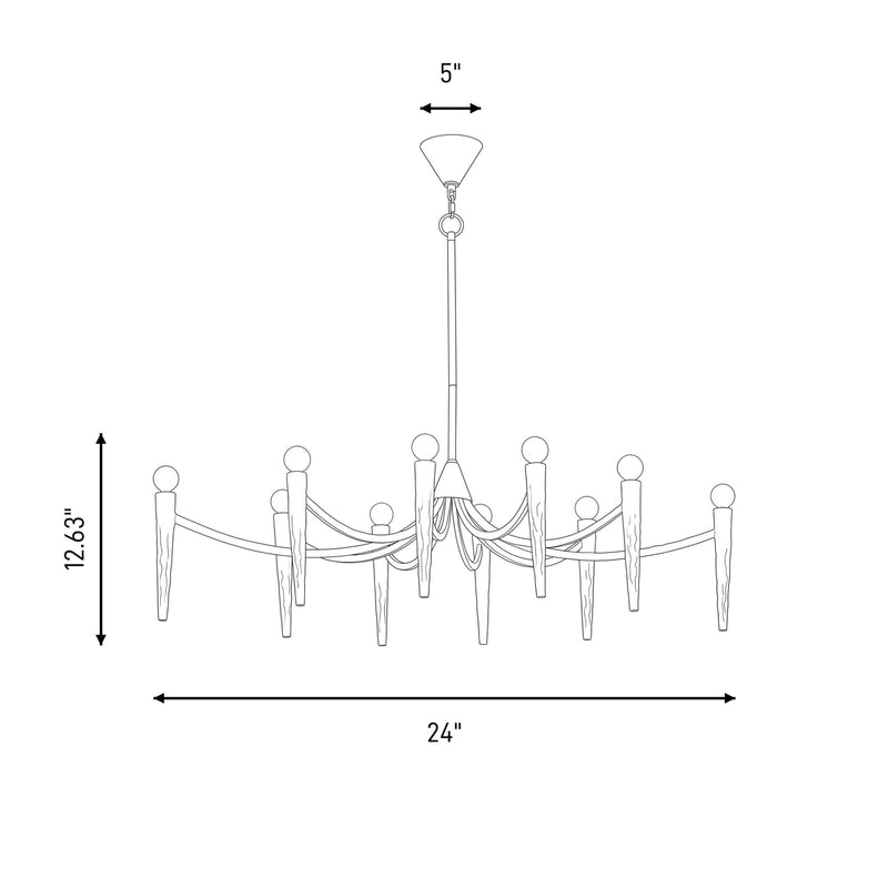 Savoy House Belleza 10 Light Linear Chandelier, Spumante