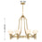 Savoy House Allston 8 Lt Chandelier, White Strie, Warm Brass