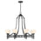 Savoy House Allston 8 Lt Chandelier, White Strie, Matte Black - 1-1605-8-89