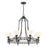 Savoy House Allston 8 Lt Chandelier, White Strie, Matte Black