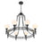 Savoy House Allston 8 Lt Chandelier, White Strie, Matte Black