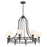 Savoy House Allston 8 Lt Chandelier, White Strie, Matte Black