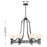 Savoy House Allston 8 Lt Chandelier, White Strie, Matte Black